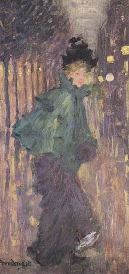 Maurice Prendergast Lady on the Boulevard Norge oil painting art